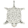 Tapis en peluche en forme de léopard 139 cm Blanc 