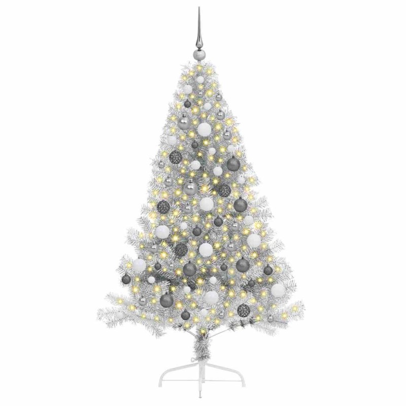 Sapin de Noël artificiel Argent 180 cm Acier 