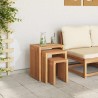 Set de Tables Gigognes 3 pcs en Bois Massif Teck 