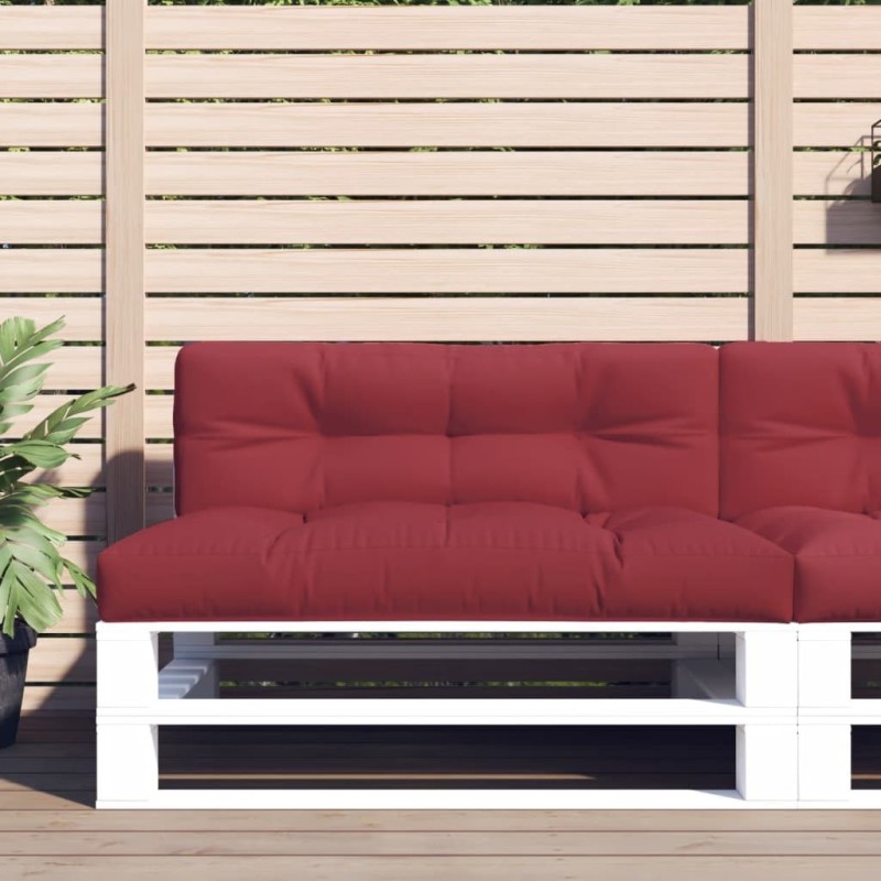 Coussin de palette rouge bordeaux 120x40x12 cm tissu 