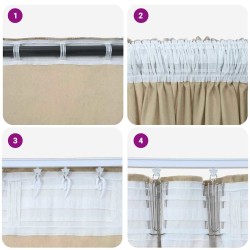 Rideaux en velours 2 pcs avec œillets crème 245x140 cm 