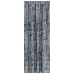 Rideaux en velours 2 pièces avec œillets gris argenté 245x140 cm 