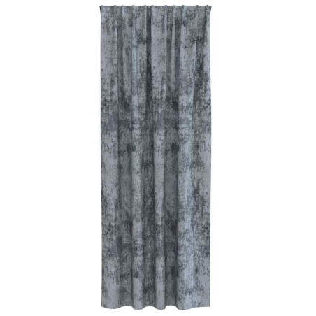 Rideaux en velours 2 pièces avec œillets gris argenté 245x140 cm 