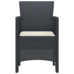 Chaises de jardin avec coussins 4 pcs Anthracite 