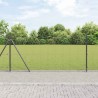 Clôture en Fil Soudé avec 13 Poteaux Flanqués Gris 0.8x25 m Acier 