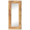 Miroir sculpté à la main 110x50x2,5 cm bois de manguier solide 