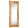 Miroir sculpté à la main 110x50x2,5 cm bois de manguier solide 