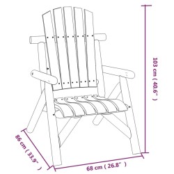 Chaise de jardin 68x86x103 cm bois massif d'épicéa 