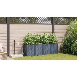Jardinières de jardin 1 pc Gris 160 x 40 x 52 cm Plastique 