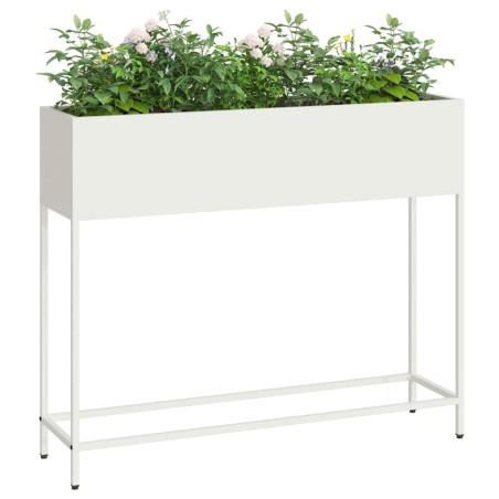 Jardin surélevé 100x26x82 cm Acier Blanc 