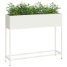 Jardin surélevé 100x26x82 cm Acier Blanc 