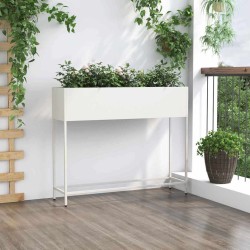 Jardin surélevé 100x26x82 cm Acier Blanc 