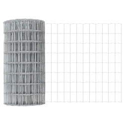 Clôture Euro avec 11 poteaux U Argent 0,6x25 m Acier 