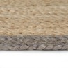 Tapis fait à la main Jute avec bord gris 90 cm 