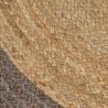 Tapis fait à la main Jute avec bord gris 90 cm 