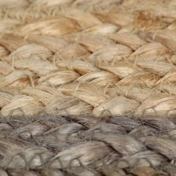 Tapis fait à la main Jute avec bord gris 90 cm 