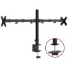 Support de moniteur double noir acier VESA 75/100 mm 
