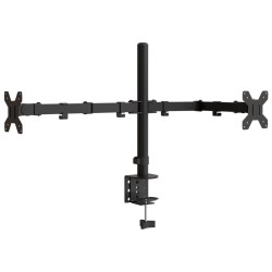 Support de moniteur double noir acier VESA 75/100 mm 