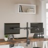 Support de moniteur double noir acier VESA 75/100 mm 