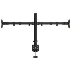Support de moniteur double noir acier VESA 75/100 mm 