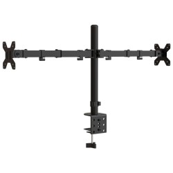 Support de moniteur double noir acier VESA 75/100 mm 