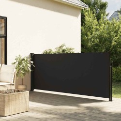Auvent latéral rétractable noir 140x500 cm 
