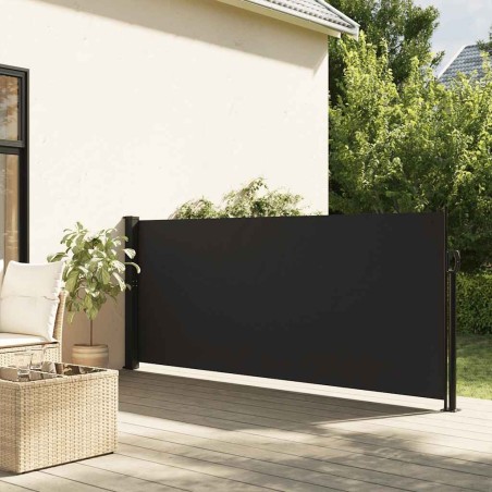 Auvent latéral rétractable noir 140x500 cm 