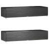 Housses pour chaise longue 2 pcs 12 œillets 205x75x40 cm PE 