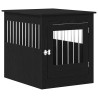 Meuble pour cage à chien en chêne noir 80 x 64,5 x 71 cm en bois d'ingénierie 