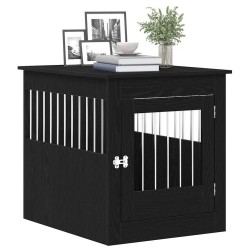 Meuble pour cage à chien en chêne noir 80 x 64,5 x 71 cm en bois d'ingénierie 