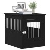 Meuble pour cage à chien en chêne noir 80 x 64,5 x 71 cm en bois d'ingénierie 
