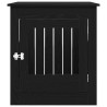 Meuble pour cage à chien en chêne noir 80 x 64,5 x 71 cm en bois d'ingénierie 