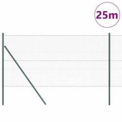 Set de Clôture Set de 2 Vert Métal 25 x 1,2 m Robuste 