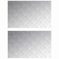 Plaques en Alu à Motif Cannelé, 2 pcs, Antidérapantes 80x50 cm 