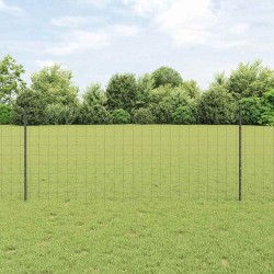 Set de clôture de jardin Ensemble de 2 Gris Acier revêtu de poudre 