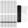 Set de clôture de jardin Ensemble de 2 Gris Acier revêtu de poudre 