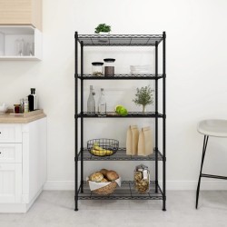 Étagère de rangement 5 niveaux 90x35x180 cm Noir 250 kg 