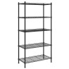 Étagère de rangement 5 niveaux 90x35x180 cm Noir 250 kg 