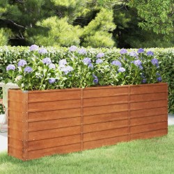 Lit surélevé de jardin rouillé 240x40x77 cm acier corten 