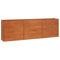 Lit surélevé de jardin rouillé 240x40x77 cm acier corten 
