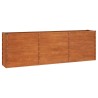 Lit surélevé de jardin rouillé 240x40x77 cm acier corten 