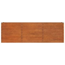 Lit surélevé de jardin rouillé 240x40x77 cm acier corten 