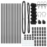Jeu de Poteaux de Clôture Gris 0.8 x 25 m Acier galvanisé 