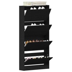 Armoire à chaussures Chêne noir Bois d'ingénierie 