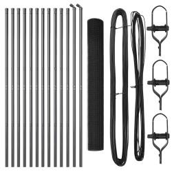Kit de poteaux de clôture recouvert de PVC Ensemble de 2 Gris 