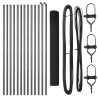 Kit de poteaux de clôture recouvert de PVC Ensemble de 2 Gris 