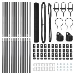 Kit de poteaux de clôture recouvert de PVC Ensemble de 2 Gris 