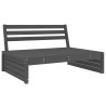 Canapé central de jardin gris 120x80 cm bois de pin massif 