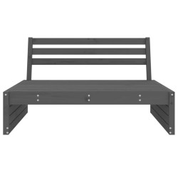 Canapé central de jardin gris 120x80 cm bois de pin massif 