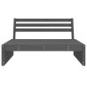 Canapé central de jardin gris 120x80 cm bois de pin massif 